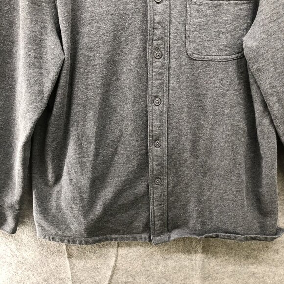 Even Tide Shirt Jacket Mens L Short Gray Fleece Sweater Jacket Shacket Cotton - Picture 4 of 8
